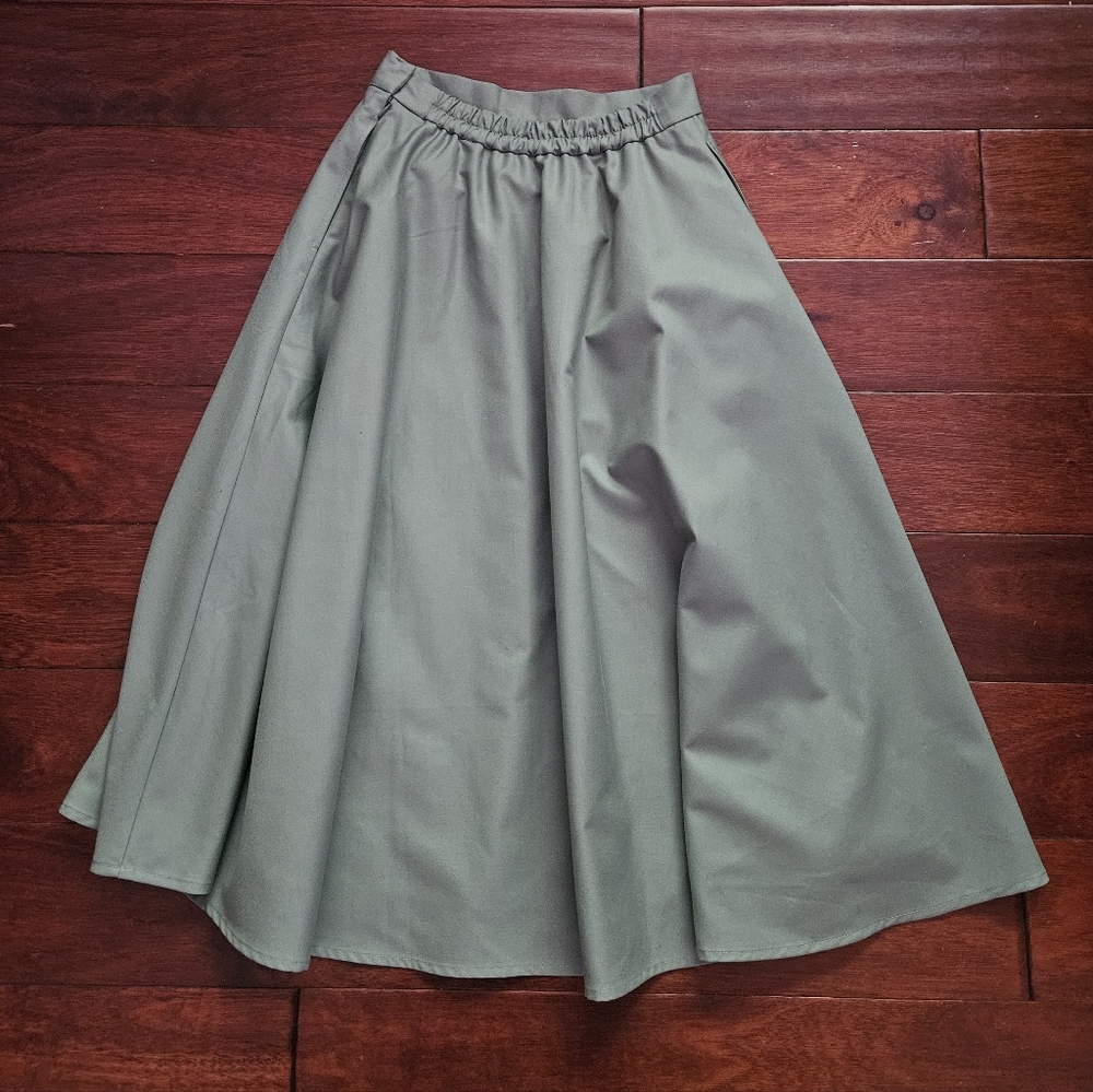Japanese Style Midi Flared Skirt s2 - Picture 7 of 10